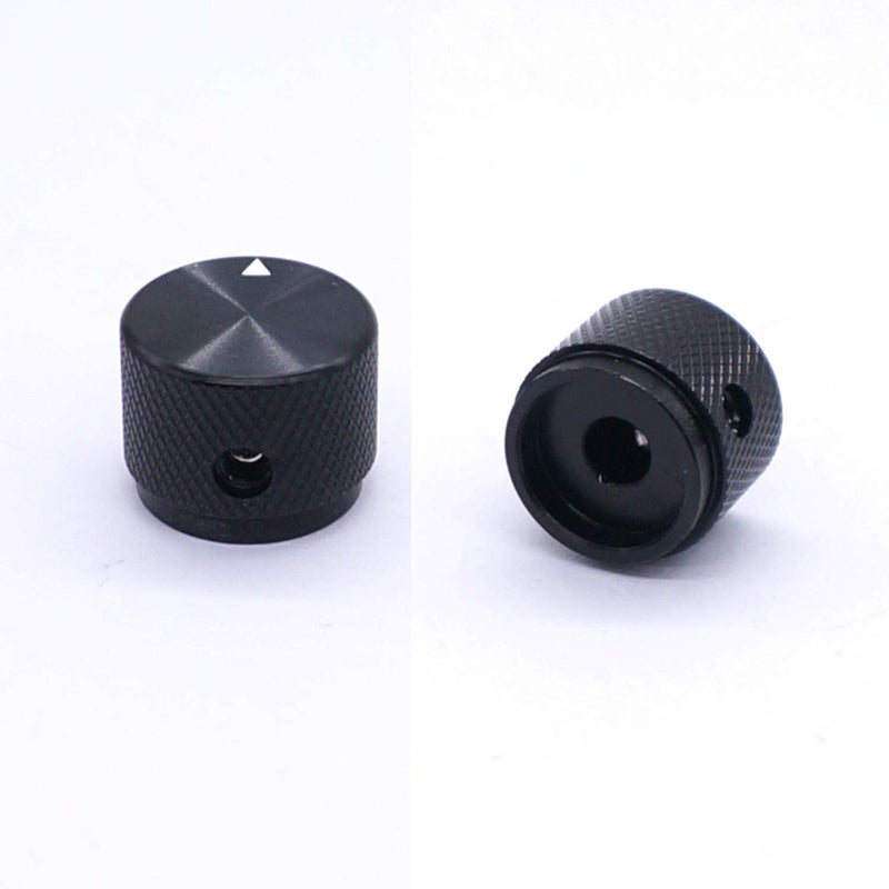 Taiss 2pcs Black Aluminum Rotary Electronic Control Potentiometer Knob For 6 mm Diameter Shaft, Volume Control, Audio, Guitar, Switch, 20mm x 15.5mm - Image 4